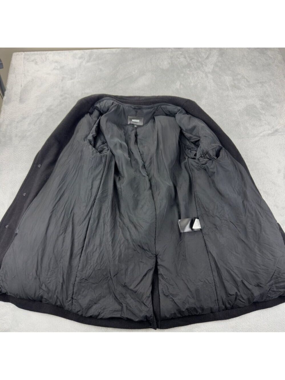 Mackage Dillon Black Wool Cashmere Blend Coat Medium - Picture 3 of 16